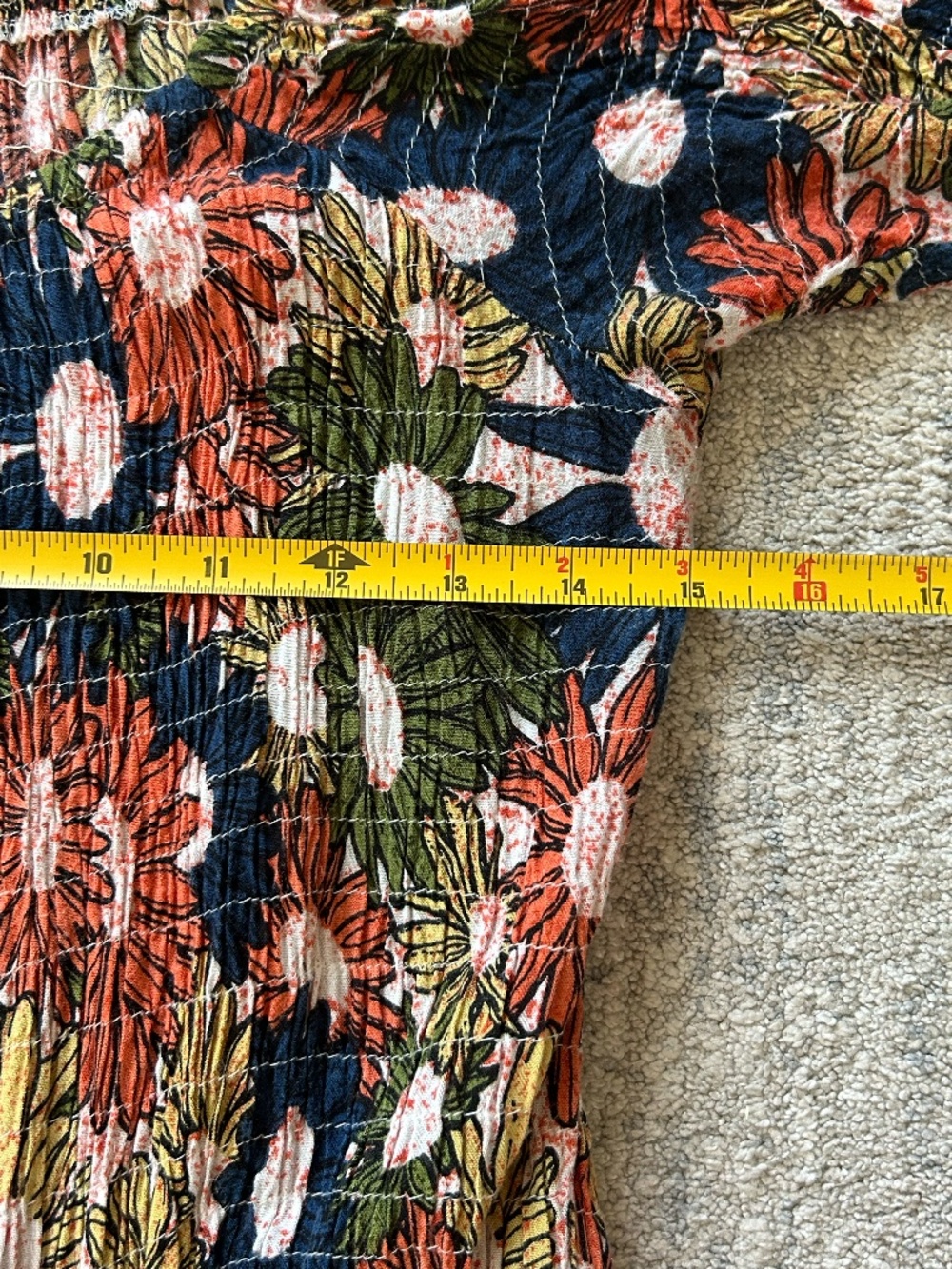 Natural Life Daisy Tiered Midi Dress - Navy Yellow Floral XS/S - Picture 2 of 8